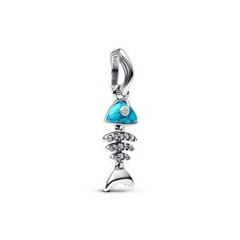 Perle de verre Pandora 793894C01 Bleu Argenté