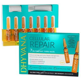 DHYVANA Cellular Repair Sérum Réparateur Nuit Intense 7 Ampoules - Acide Hyaluronique, Pré & Probiotiques, Biologique
