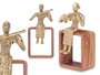 Giftdecor Figurine Métal Violon Doré avec Support Bois 13x27x13 cm (Set de 6)