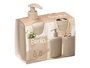 BERILO Set Distributeur et Gobelet Rayures Beige