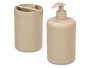 BERILO Set Distributeur et Gobelet Rayures Beige