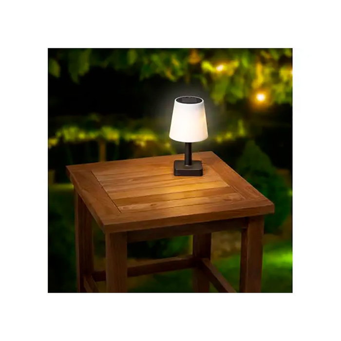 Lumineo Lampe solaire de table noire et blanche ø12 x 23 cm