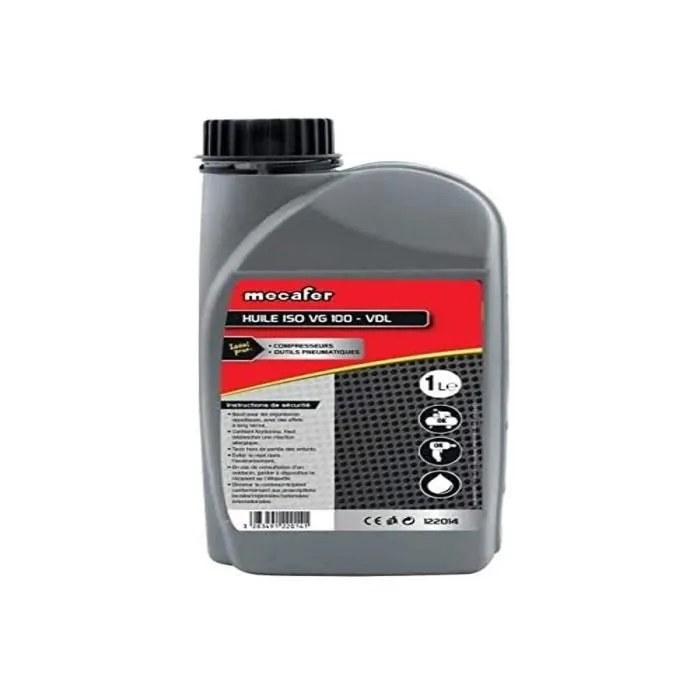 MECAFER - Huile minérale ISO VG100 pour compresseur et outils pneumatiques - Bidon 1L - Lubrifiant gris MECAFER - Huile minérale ISO VG100 pour compresseur et outils pneumatiques - Bidon 1L - Lubrifiant gris