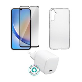 eSTUFF Kit pour Samsung Galaxy A36 avec chargeur, coque et verre