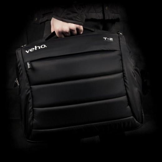 Veho T-2 Sacoche Hybrid pour Ordinateur Portable et Sac à Dos, Ultra Renforcée, Compatible jusqu'à 17 Pouces et Tablette 10 Pouces, avec Compartiments Doublés