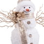 BigBuy Home Décorations de Noël Bonhomme de Neige Blanc Or 24 x 16 x 28 cm