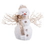 BigBuy Home Décorations de Noël Bonhomme de Neige Blanc Or 24 x 16 x 28 cm