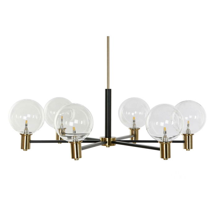 Suspension DKD Home Decor 83 x 83 x 128 cm Verre Noir Doré Métal 9 W