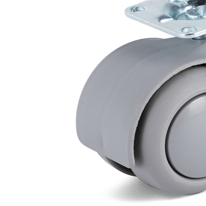 Q&Q Roue Pivotante Onixa Ø50mm Gris Plastique Anneau Caoutchouc