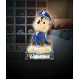 Kids Licensing Réveil figurine 3D Paw Patrol - PW19972, Veilleuse et alarme avec lumière douce pour chambre d'enfant