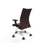 Piqueras Y Crespo Chaise de bureau Albacete Marron foncé avec mécanisme Sincro et base aluminium