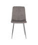 GINER Y COLOMER - Lot de 4 Chaises de Salle à Manger avec Dossier et Siège Coussins, Assise en Tissu, Pieds en Acier Chromé - Gris et Argent