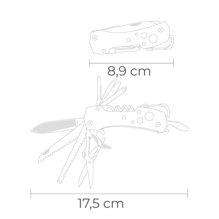 Couteau suisse EDM 08556 Kilimanjaro Noir Mousqueton