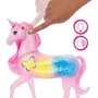 Mattel - JCP78 - Licorne Sons et Lumières Barbie - 20 combinaisons de sons - Lumières personnalisables rose, jaune, bleue - Jouet pour enfants de 3 à 10 ans