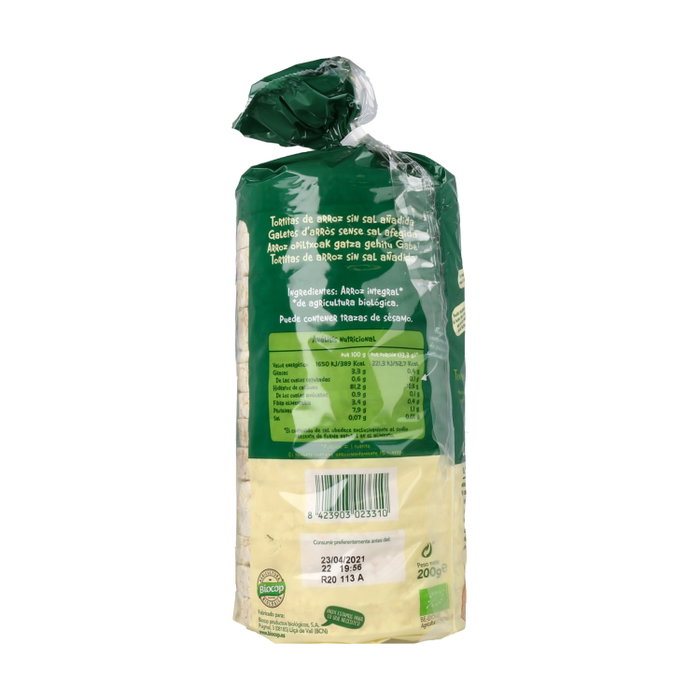 Biocop Tortitas de Arroz Integral Bio Sin Sal 200g