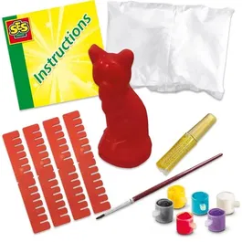 Ses Creative - Moulage et peinture Chat - Loisirs créatifs - Kit avec moule 3D, plâtre et 6 couleurs de peinture - Pour adultes et enfants