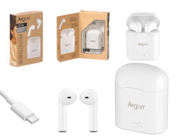 ARGON Étui pour écouteurs Bluetooth Blanco