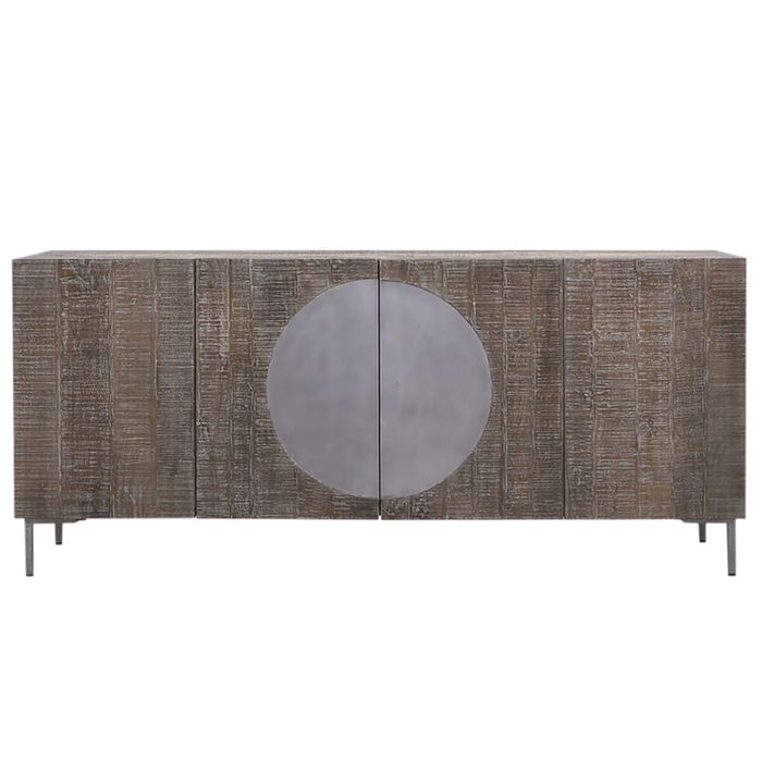 Buffet DKD Home Decor Brun foncé Gris foncé Métal Bois de manguier 180 x 40 x 80 cm
