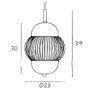 Shahin Lámpara Colgante 3xE14 sans ampoule, Ø230x300 mm