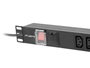Lanberg Rallonge Rack 19" 8 Prises IEC C13 16A Protection Surtension 2m Noir
