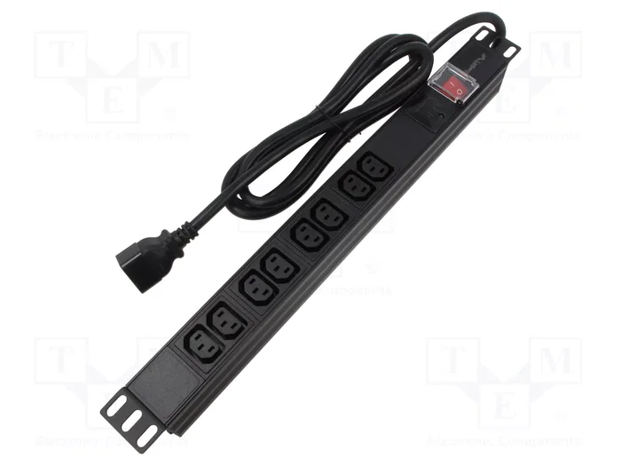 Lanberg Reglette PDU 1U 16A 8x IEC C13 Noir
