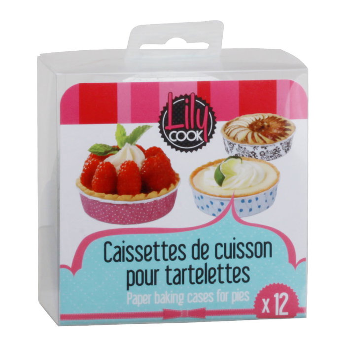 Lily Cook Lot de 12 moules à tartalettes en papier assortis Lily Cook Lot de 12 moules à tartalettes en papier assortis