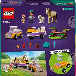 Lego LEGO 42634 Friends La Remorque du Cheval et du Poney, Jouet de Construction avec Figurines Liann, Zoya et 2 Animaux - Idée Cadeau Enfants