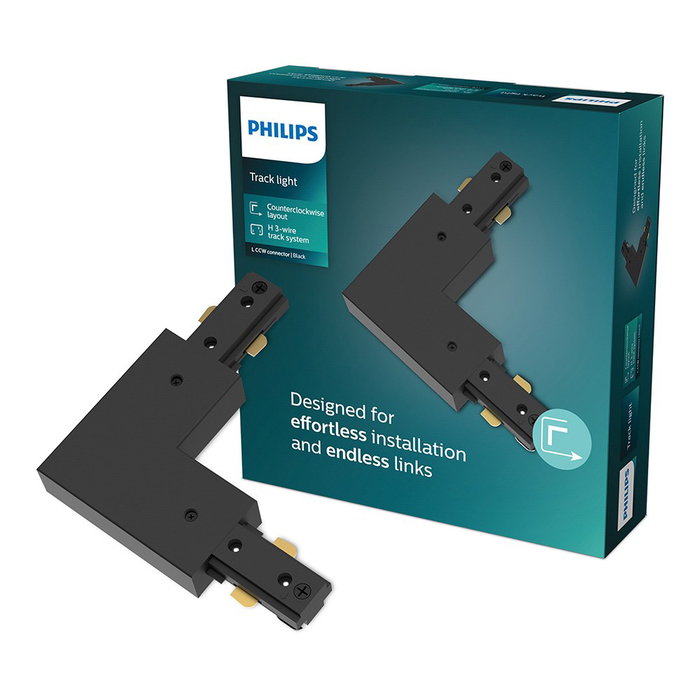 Philips Easylink Connexion en L antihoraire pour rail H 3 fils 1800W noir 107x17x107mm