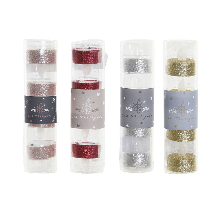 Bougie DKD Home Decor Lumière LED Noël (4 x 4 x 5 cm) (4 Unités)