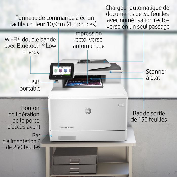 HP Color LaserJet Pro M479 Imprimante Multifonction A4, WiFi, Bluetooth, 28ppm, 600x600 dpi HP Color LaserJet Pro M479 Imprimante Multifonction A4, WiFi, Bluetooth, 28ppm, 600x600 dpi