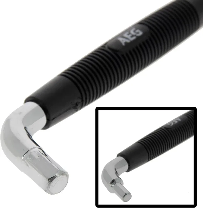 AEG Clé à douille double hexagonale 8-12mm - Clé de vidange avec poignée ergonomique antidérapante en caoutchouc