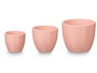 Ibergarden Lot de 3 pots bombés 14/17/22 cm rose mat
