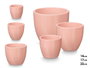 Ibergarden Lot de 3 pots bombés 14/17/22 cm rose mat