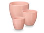 Ibergarden Lot de 3 pots bombés 14/17/22 cm rose mat