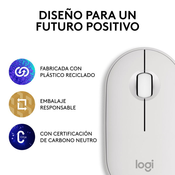 Logitech Pebble Mouse 2 M350s Blanc Logitech Pebble Mouse 2 M350s Blanc