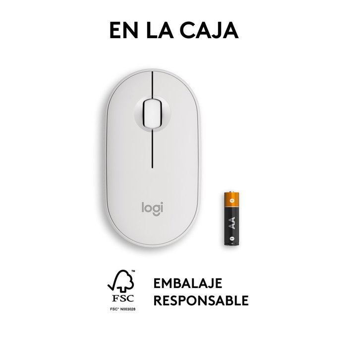 Logitech Pebble Mouse 2 M350s Blanc Logitech Pebble Mouse 2 M350s Blanc