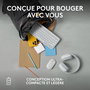 Logitech M350s Pebble Mouse 2 - Souris Bluetooth Ultra-Portable Silencieuse, Design Fin et Rond, Connexion Multi-Appareils, 2 Ans Autonomie