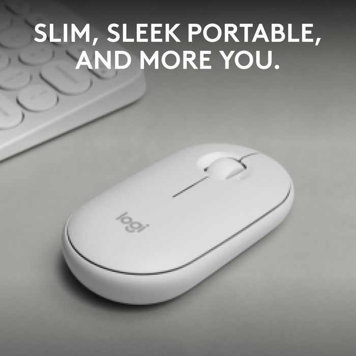 Logitech M350s Pebble Mouse 2 - Souris Bluetooth Ultra-Portable Silencieuse, Design Fin et Rond, Connexion Multi-Appareils, 2 Ans Autonomie