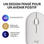 Logitech M350s Pebble Mouse 2 - Souris Bluetooth Ultra-Portable Silencieuse, Design Fin et Rond, Connexion Multi-Appareils, 2 Ans Autonomie