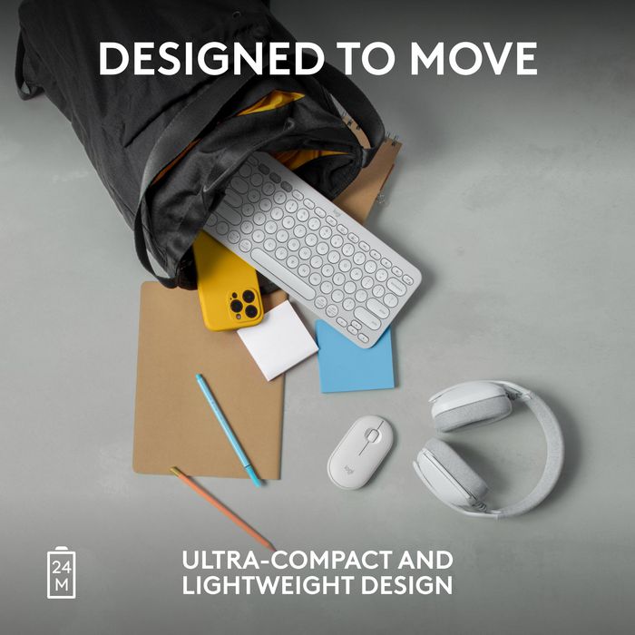 Logitech M350s Pebble Mouse 2 - Souris Bluetooth Ultra-Portable Silencieuse, Design Fin et Rond, Connexion Multi-Appareils, 2 Ans Autonomie