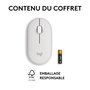 Logitech M350s Pebble Mouse 2 - Souris Bluetooth Ultra-Portable Silencieuse, Design Fin et Rond, Connexion Multi-Appareils, 2 Ans Autonomie