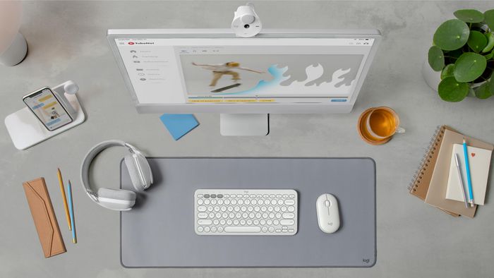 Logitech Pebble Mouse 2 M350s Blanc Logitech Pebble Mouse 2 M350s Blanc