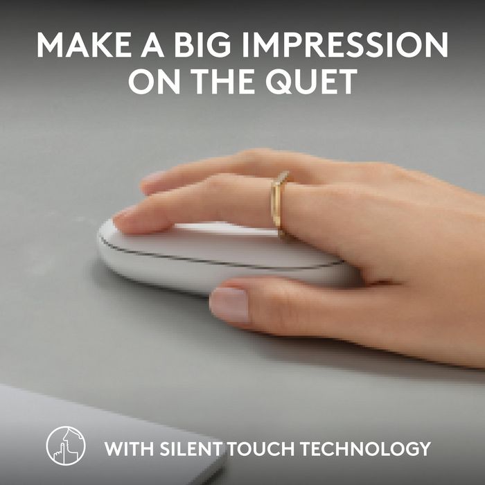Logitech M350s Pebble Mouse 2 - Souris Bluetooth Ultra-Portable Silencieuse, Design Fin et Rond, Connexion Multi-Appareils, 2 Ans Autonomie