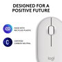 Logitech M350s Pebble Mouse 2 - Souris Bluetooth Ultra-Portable Silencieuse, Design Fin et Rond, Connexion Multi-Appareils, 2 Ans Autonomie