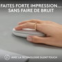 Logitech M350s Pebble Mouse 2 - Souris Bluetooth Ultra-Portable Silencieuse, Design Fin et Rond, Connexion Multi-Appareils, 2 Ans Autonomie