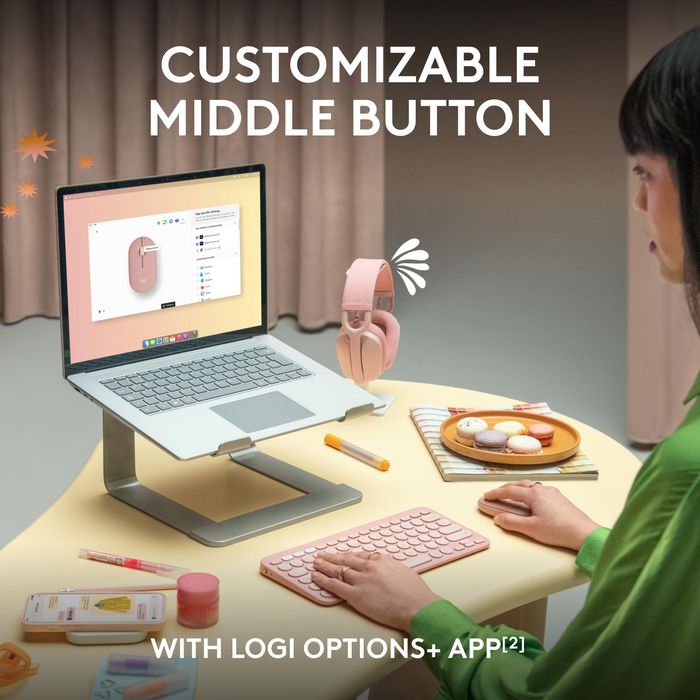 Logitech M350s Pebble Mouse 2 - Souris Bluetooth Ultra-Portable Silencieuse, Design Fin et Rond, Connexion Multi-Appareils, 2 Ans Autonomie
