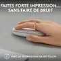 Logitech Pebble Mouse 2 M350s - Souris sans fil Bluetooth avec bouton personnalisable - Connectivité multidispositif - Blanche