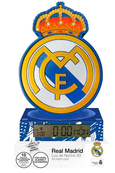 KIDS LICENSING Lampe et Réveil 3D Real Madrid Blanc