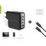 Conceptronic Althea18B Chargeur mural 100 W 4 ports USB-C et USB-A avec PD 3.0 et QC 3.0 Noir