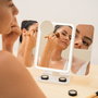 Miroir de Maquillage Triptique Rechargeable avec Grossissement et Lumière LED Miled InnovaGoods
